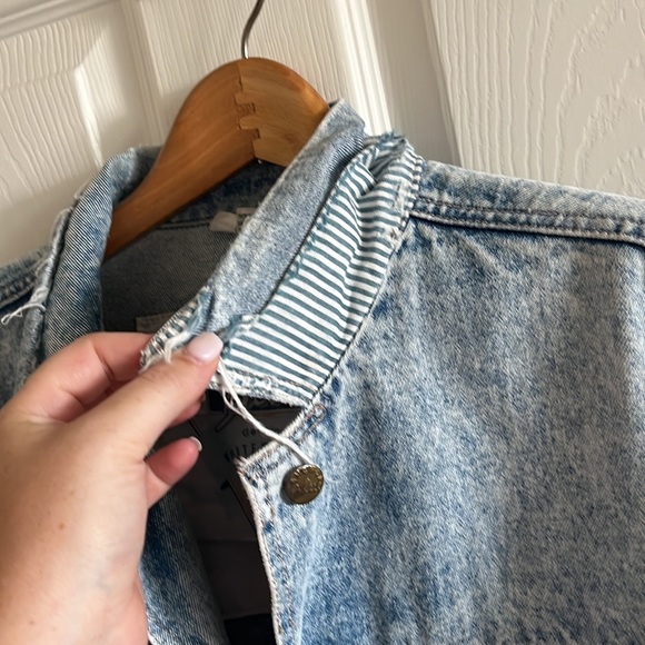 Vintage Anchor Blue Genuine Whitewashed Denim Jacket Size Medium - Picture 3 of 7